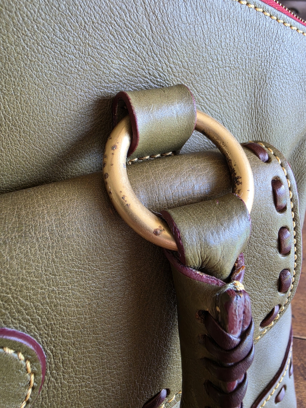 Dooney & Bourke Olive Green Florentine Leather Satchel Bag - Picture 5 of 16